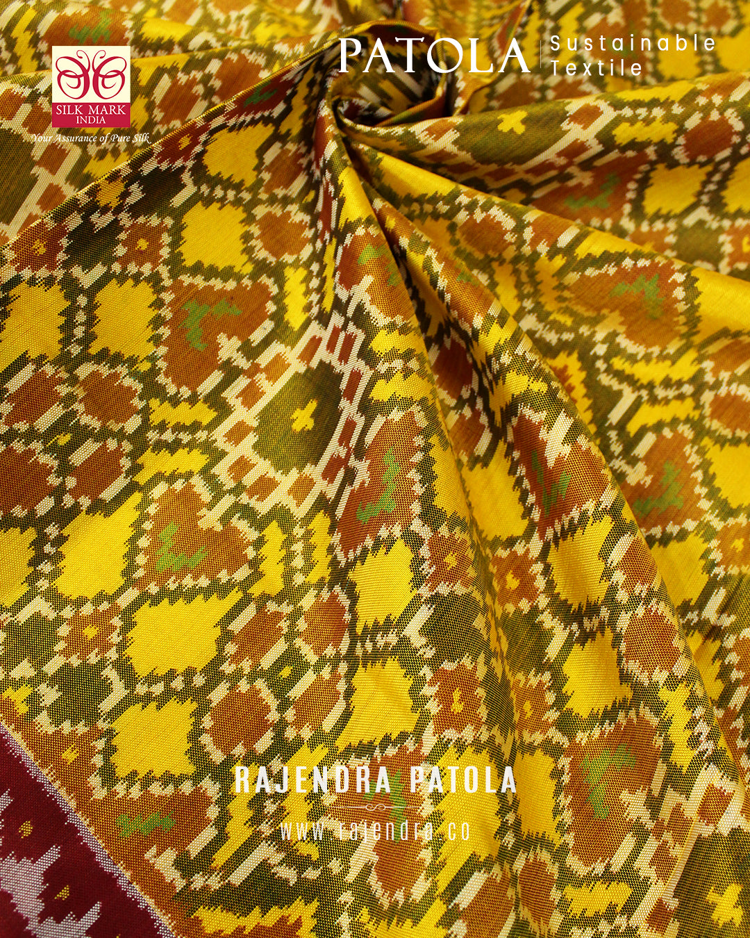 Traditional Navratna Bhat Semi Double Weave Rajkot Patola Dupatta