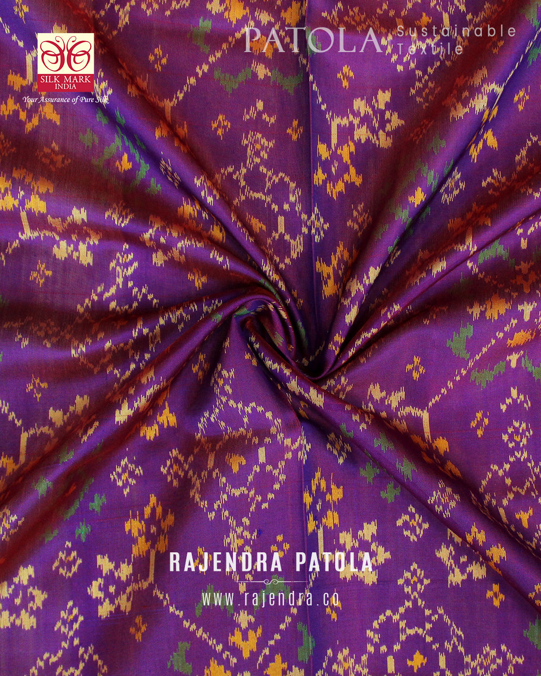 Traditional Navratna Bhat Single Ikat Rajkot Patola Dupatta