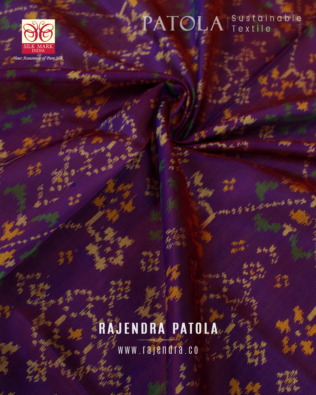 Traditional Navratna Bhat Single Ikat Rajkot Patola Dupatta