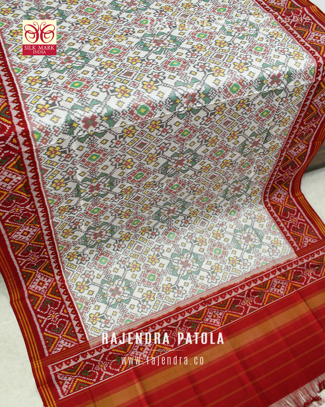 Traditional Navratna Bhat Semi Double Weave Rajkot Patola Dupatta