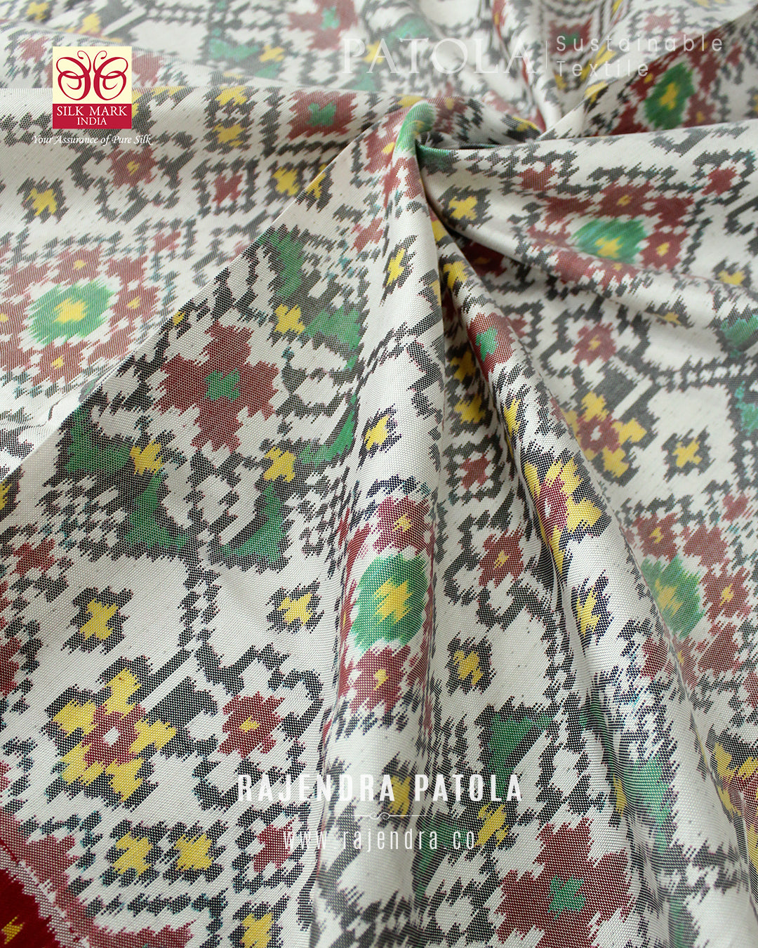 Traditional Navratna Bhat Semi Double Weave Rajkot Patola Dupatta