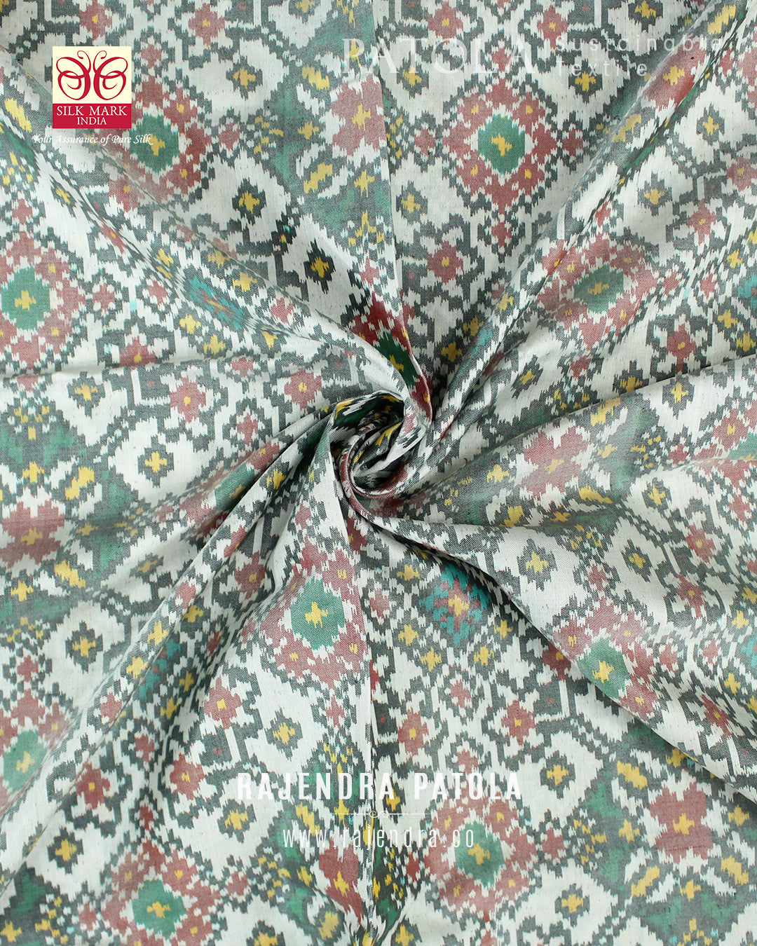 Traditional Navratna Bhat Single Ikat Rajkot Patola Saree