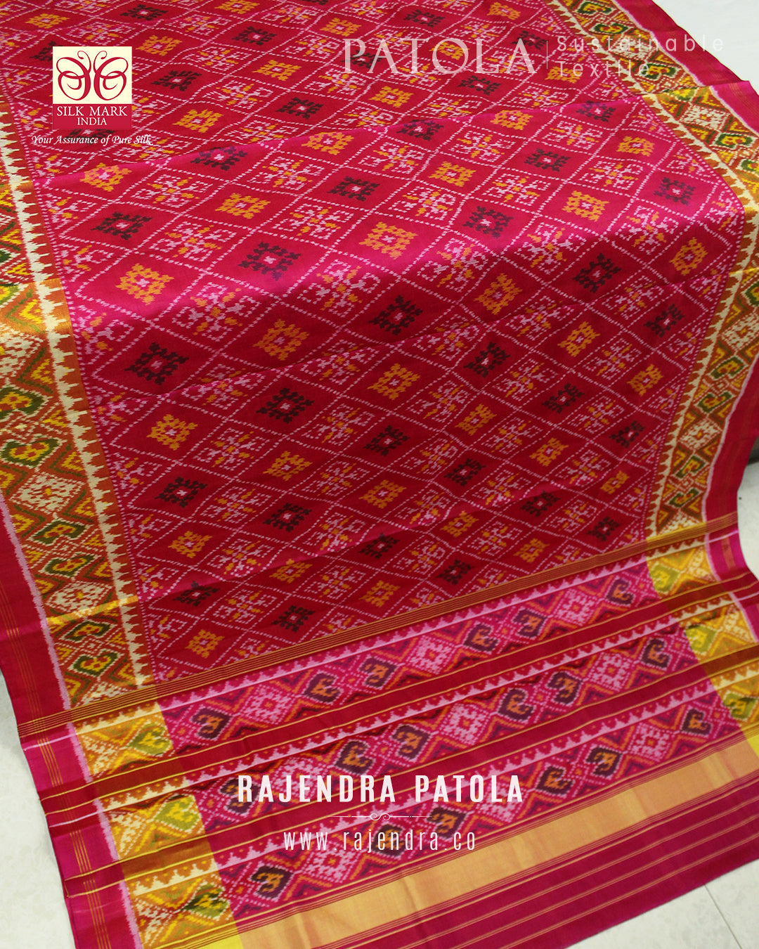 Traditional Chandabhat Single Ikat Rajkot Patola Saree