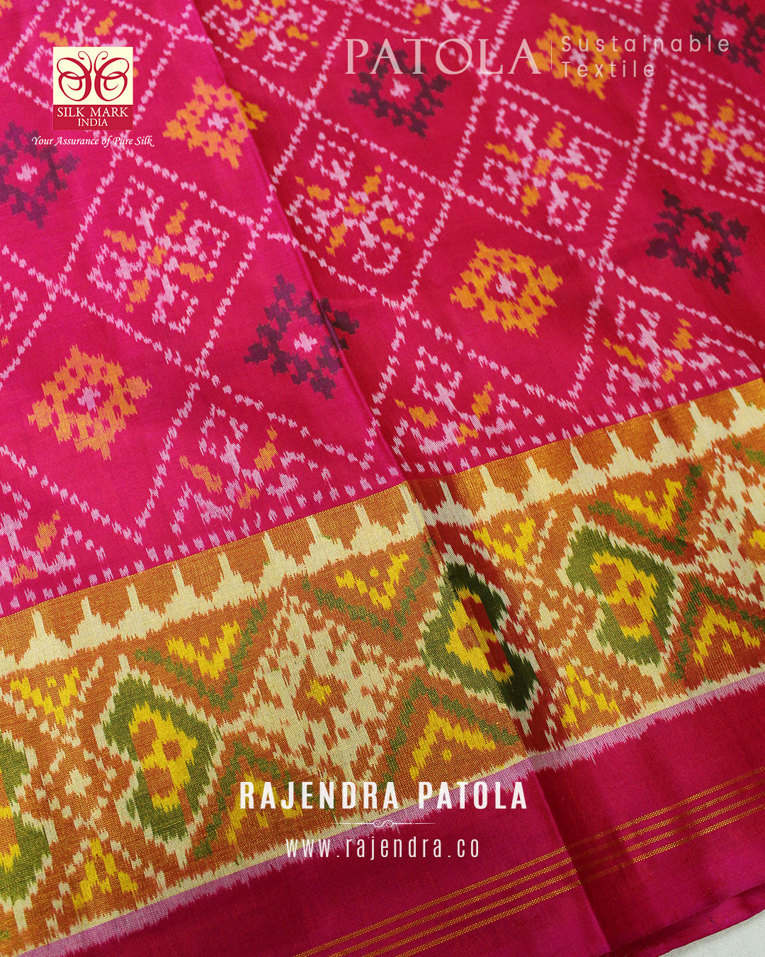 Traditional Chandabhat Single Ikat Rajkot Patola Saree