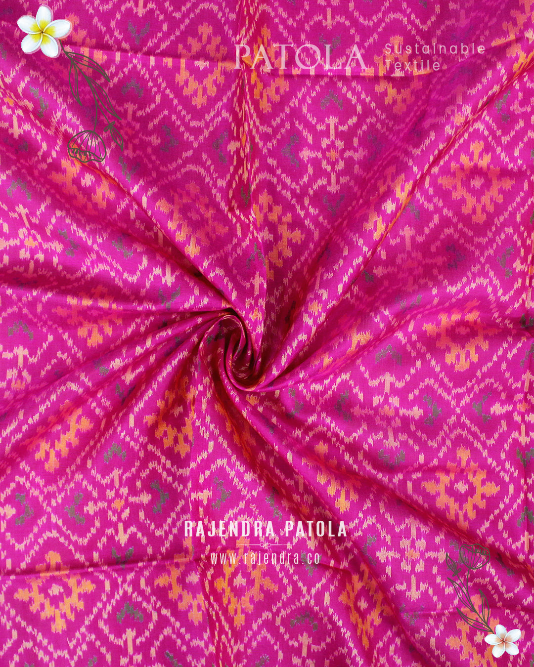 Traditional Panchanda Single Ikat Rajkot Patola Dupatta