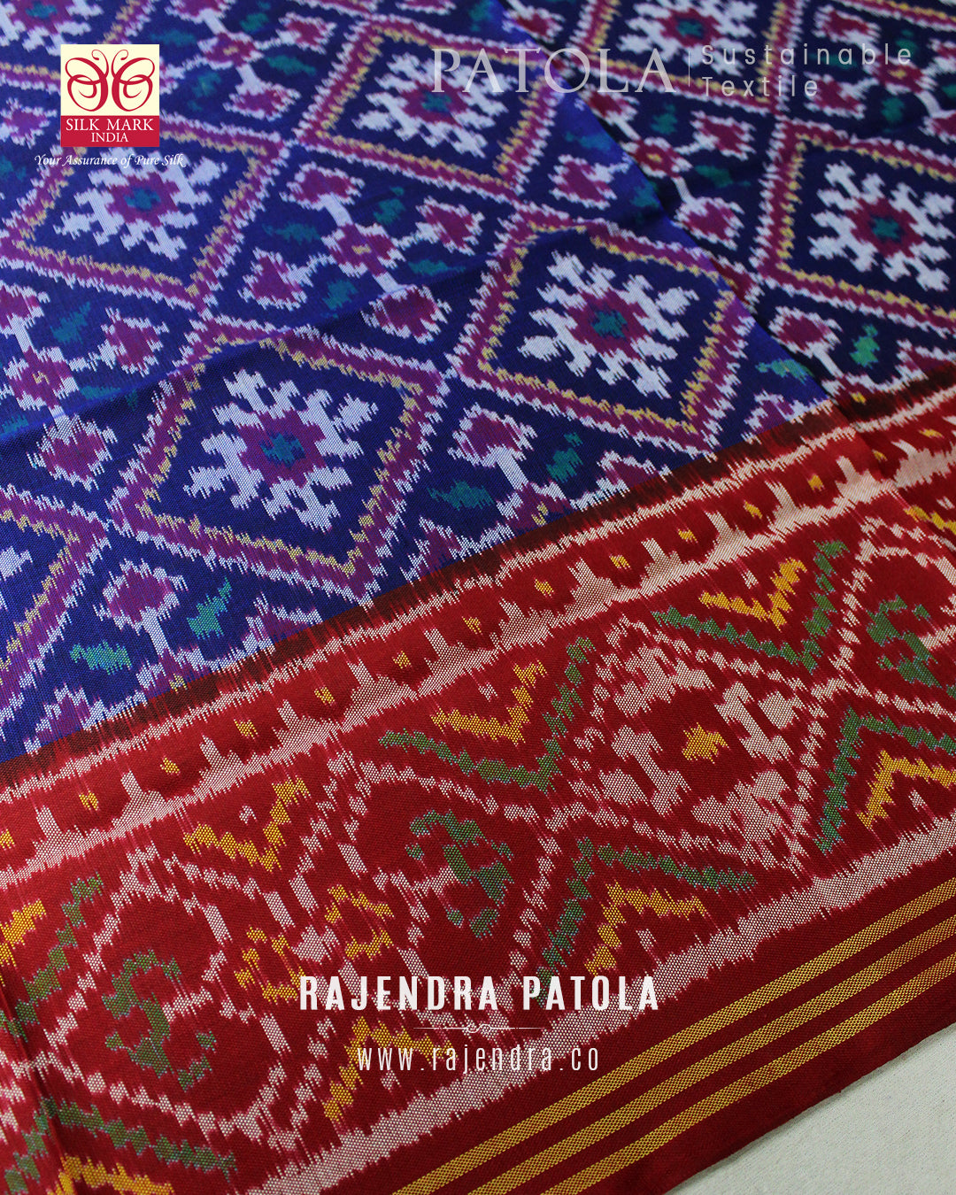 Traditional Panchanda Bhat Semi Double Weave Rajkot Patola Dupatta