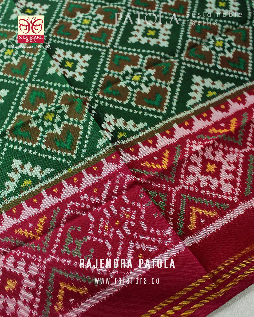 Traditional Navratna Bhat Semi Double Weave Rajkot Patola Dupatta