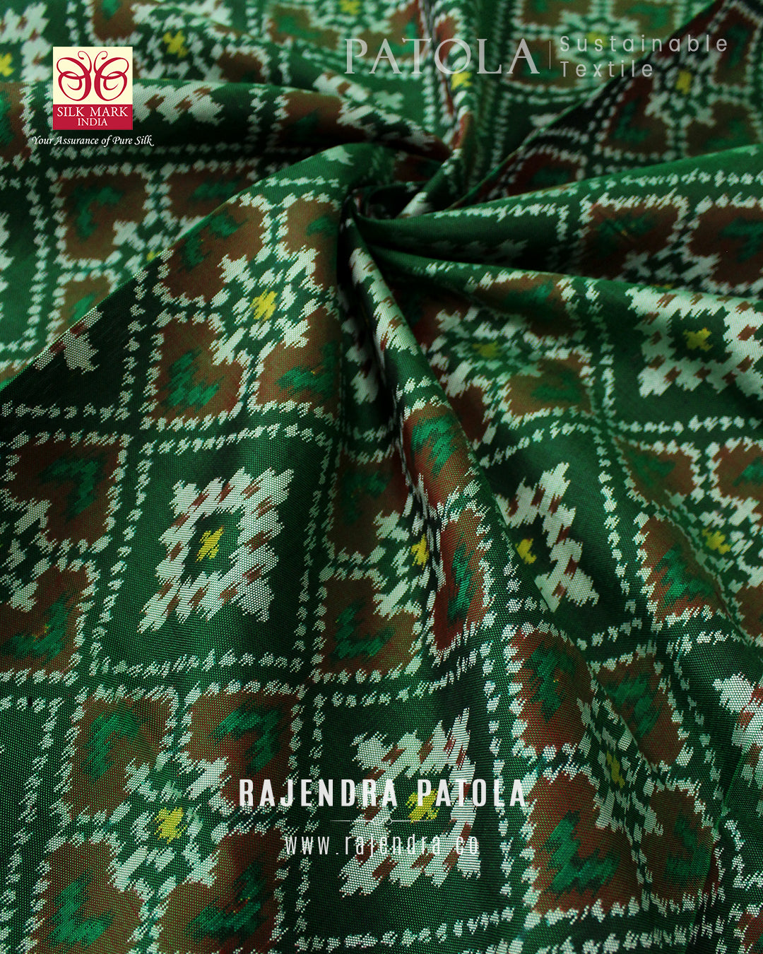 Traditional Navratna Bhat Semi Double Weave Rajkot Patola Dupatta