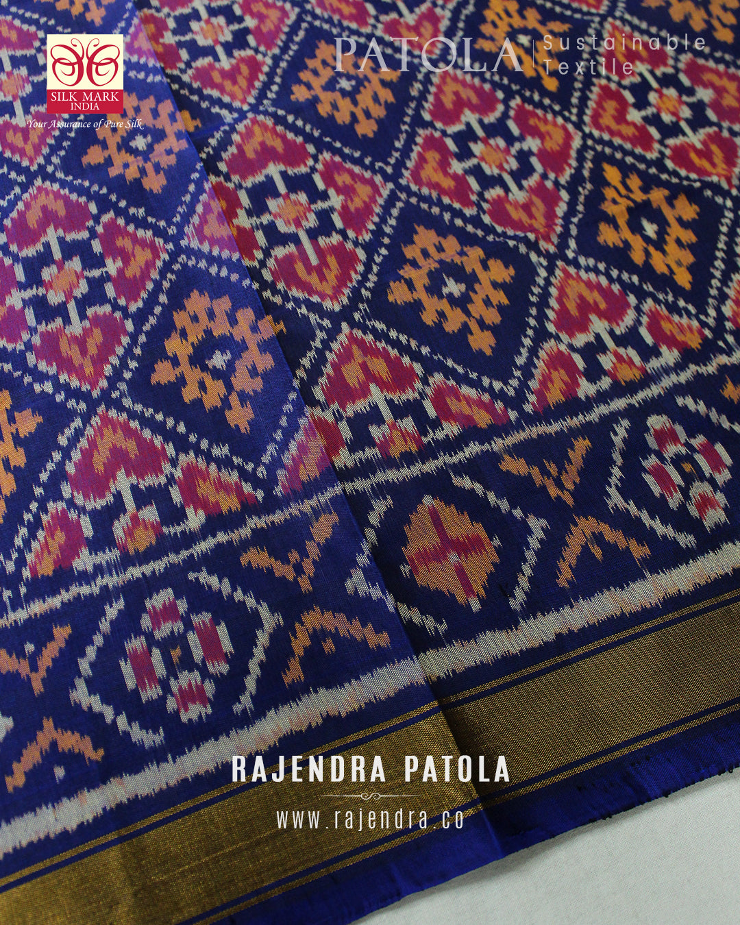Traditional Panchanda Bhat Single Ikat Rajkot Patola Dupatta