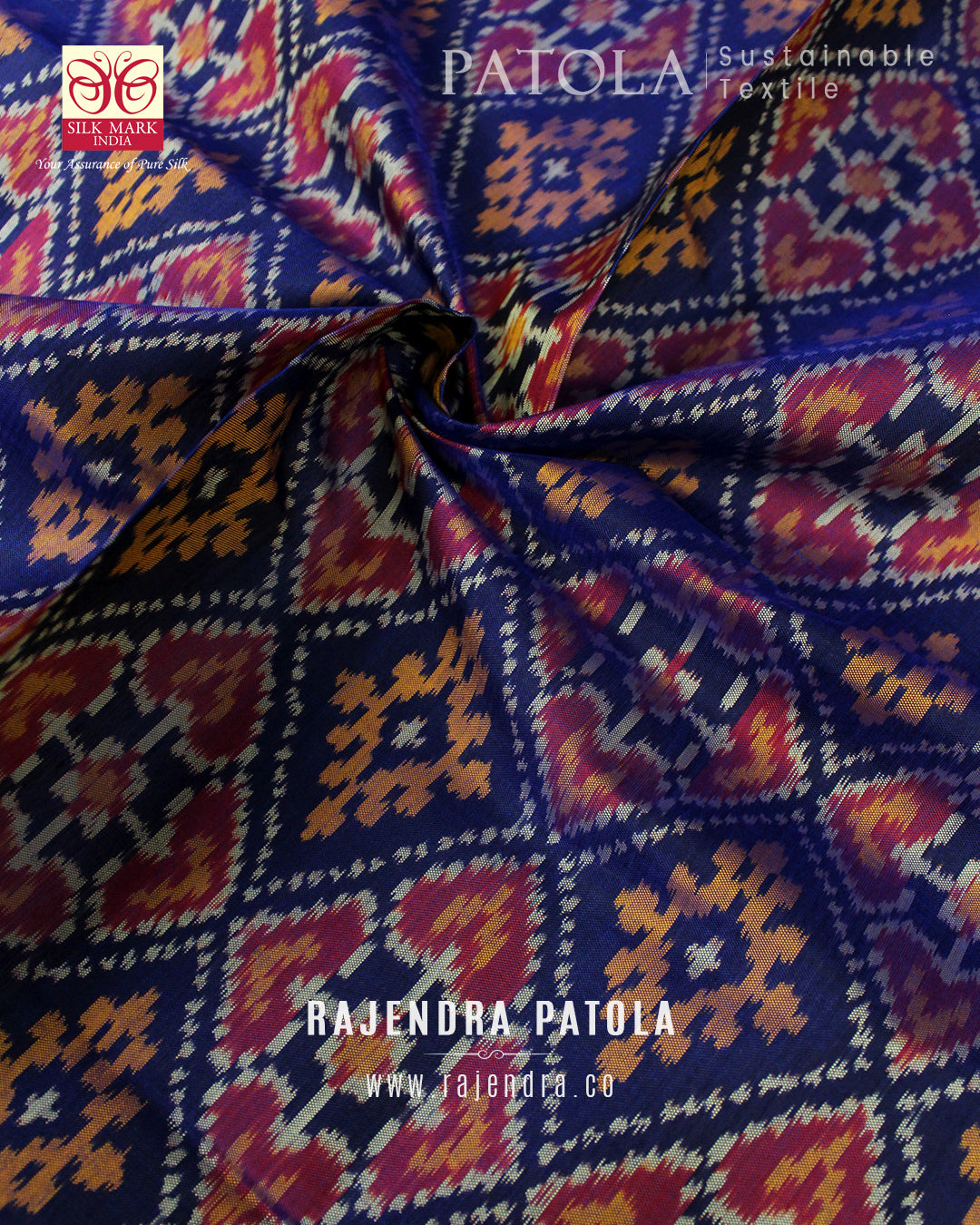 Traditional Panchanda Bhat Single Ikat Rajkot Patola Dupatta
