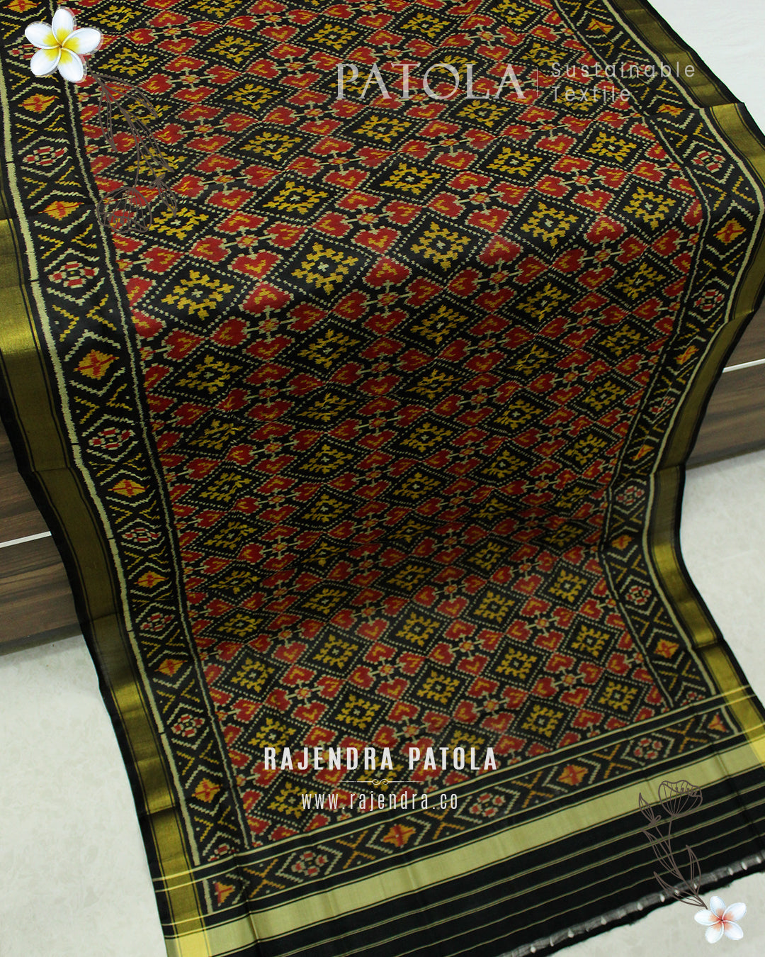 Traditional Panchanda Single Ikat Rajkot Patola Dupatta