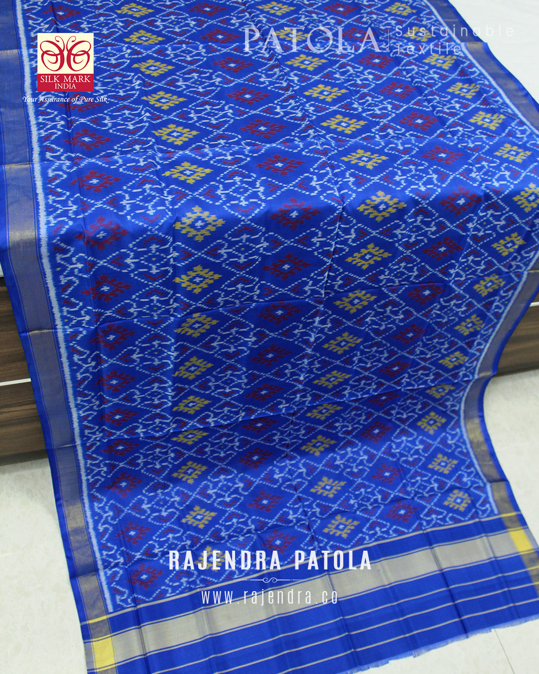 Traditional Panchanda Bhat Single Ikat Rajkot Patola Dupatta