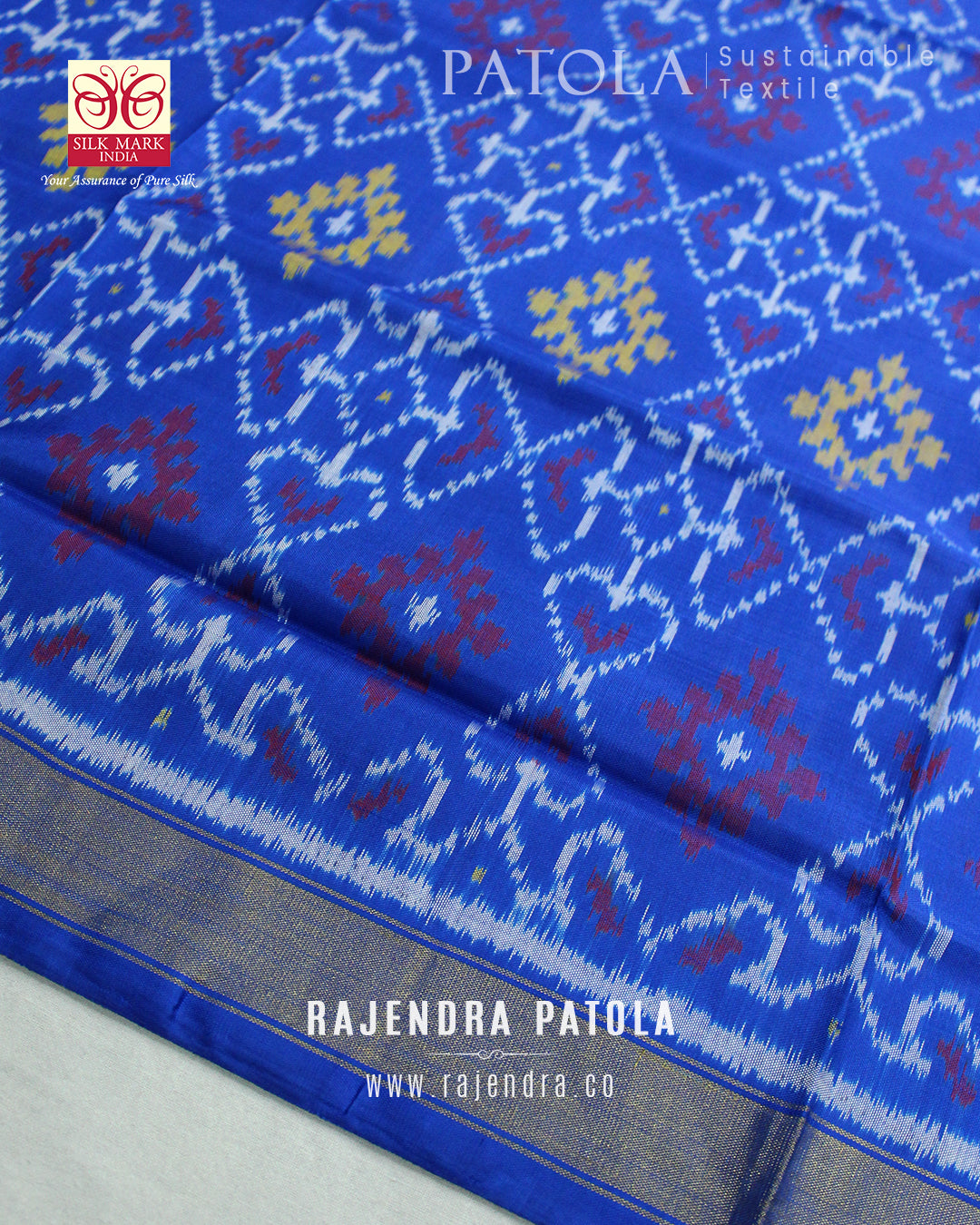 Traditional Panchanda Bhat Single Ikat Rajkot Patola Dupatta