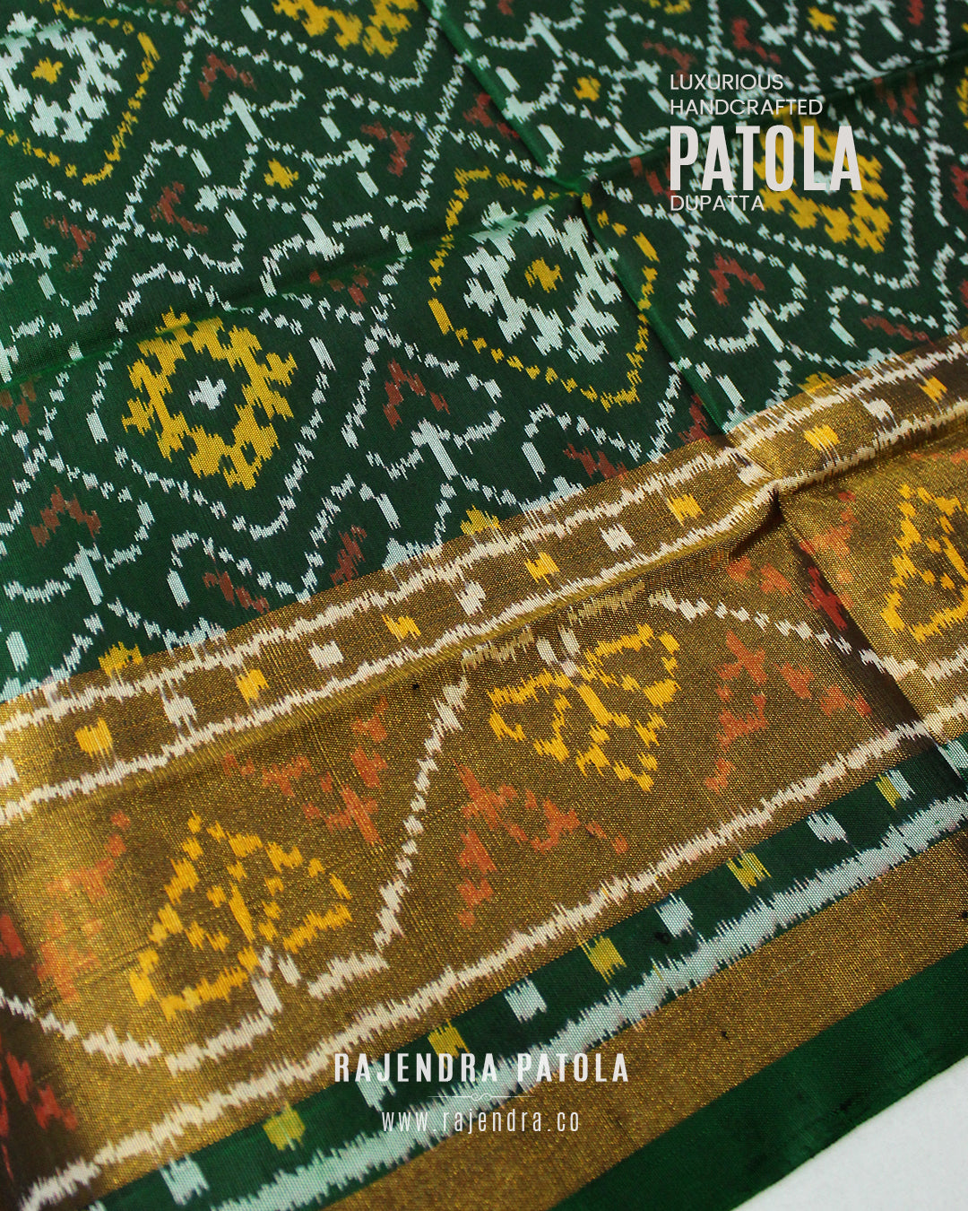 Traditional Panchanda Design Single Ikat Rajkot Patola Dupatta