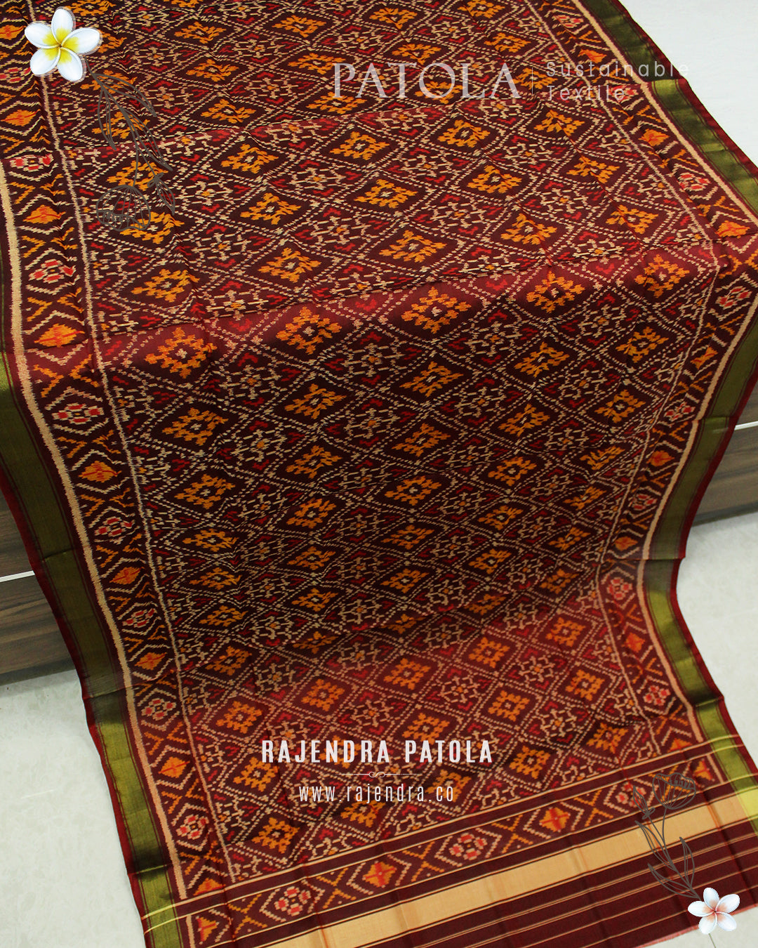 Traditional Panchandabhat Single Ikat Rajkot Patola Dupatta