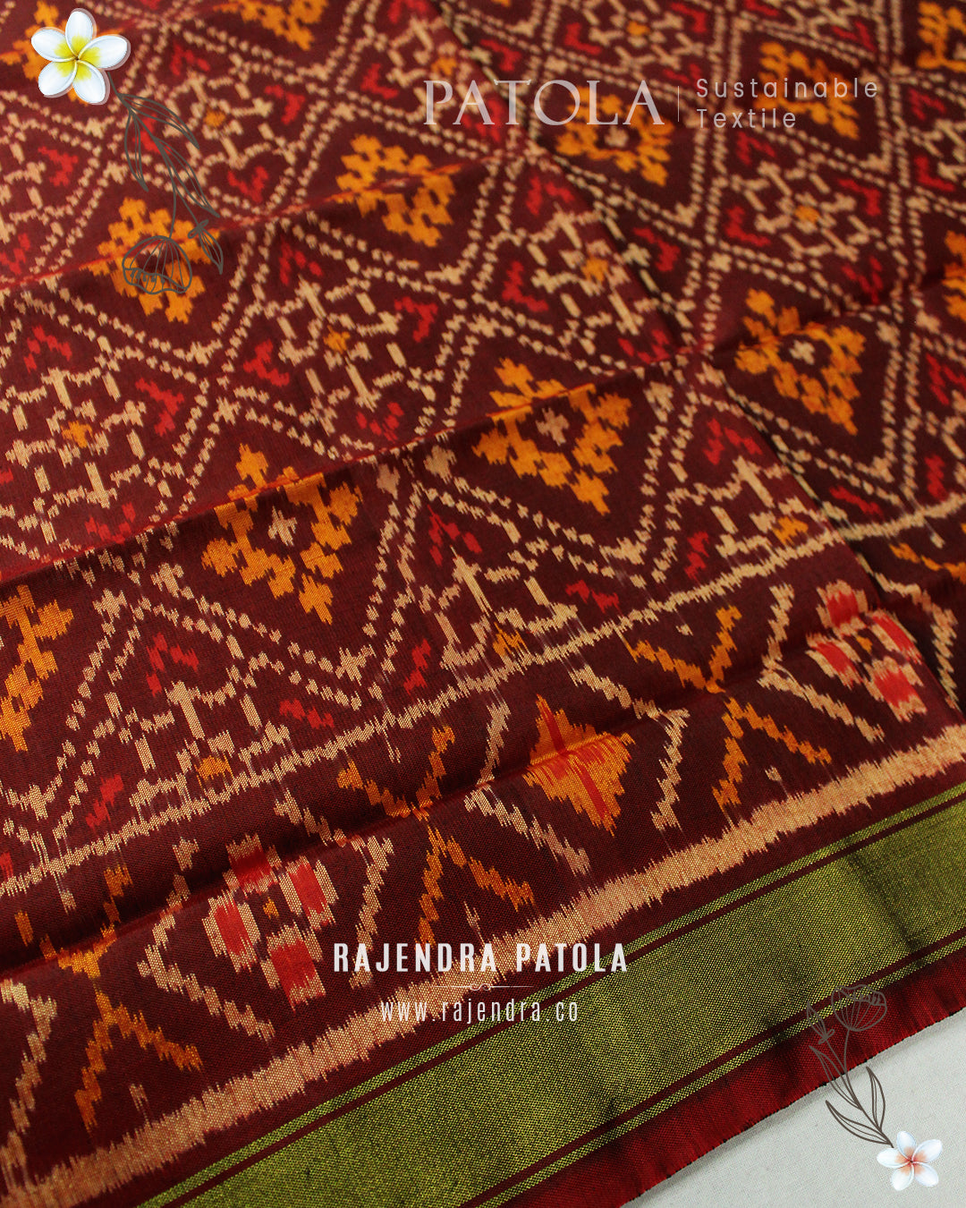 Traditional Panchandabhat Single Ikat Rajkot Patola Dupatta
