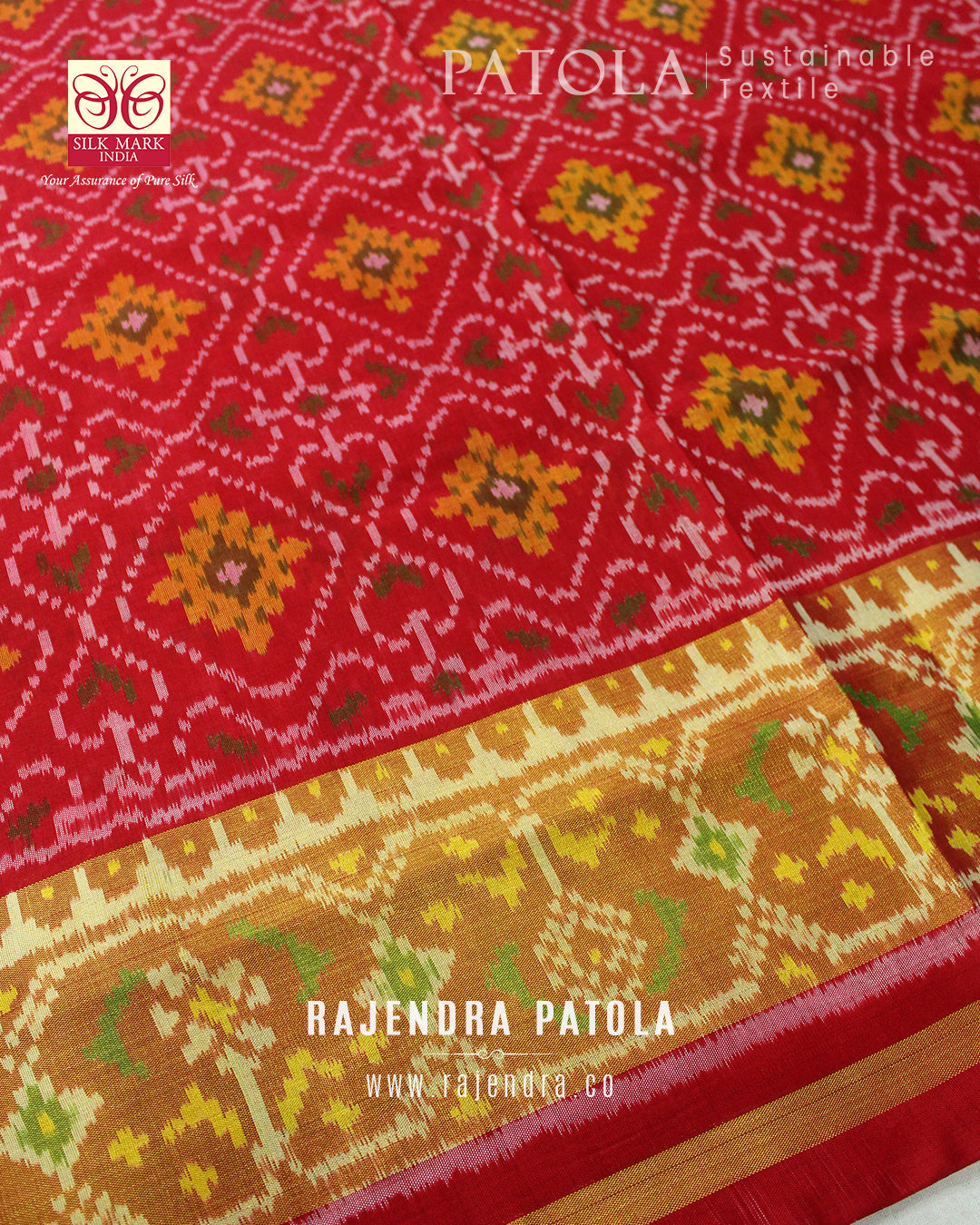 Traditional Panchanda Bhat Single Ikat Rajkot Patola Saree