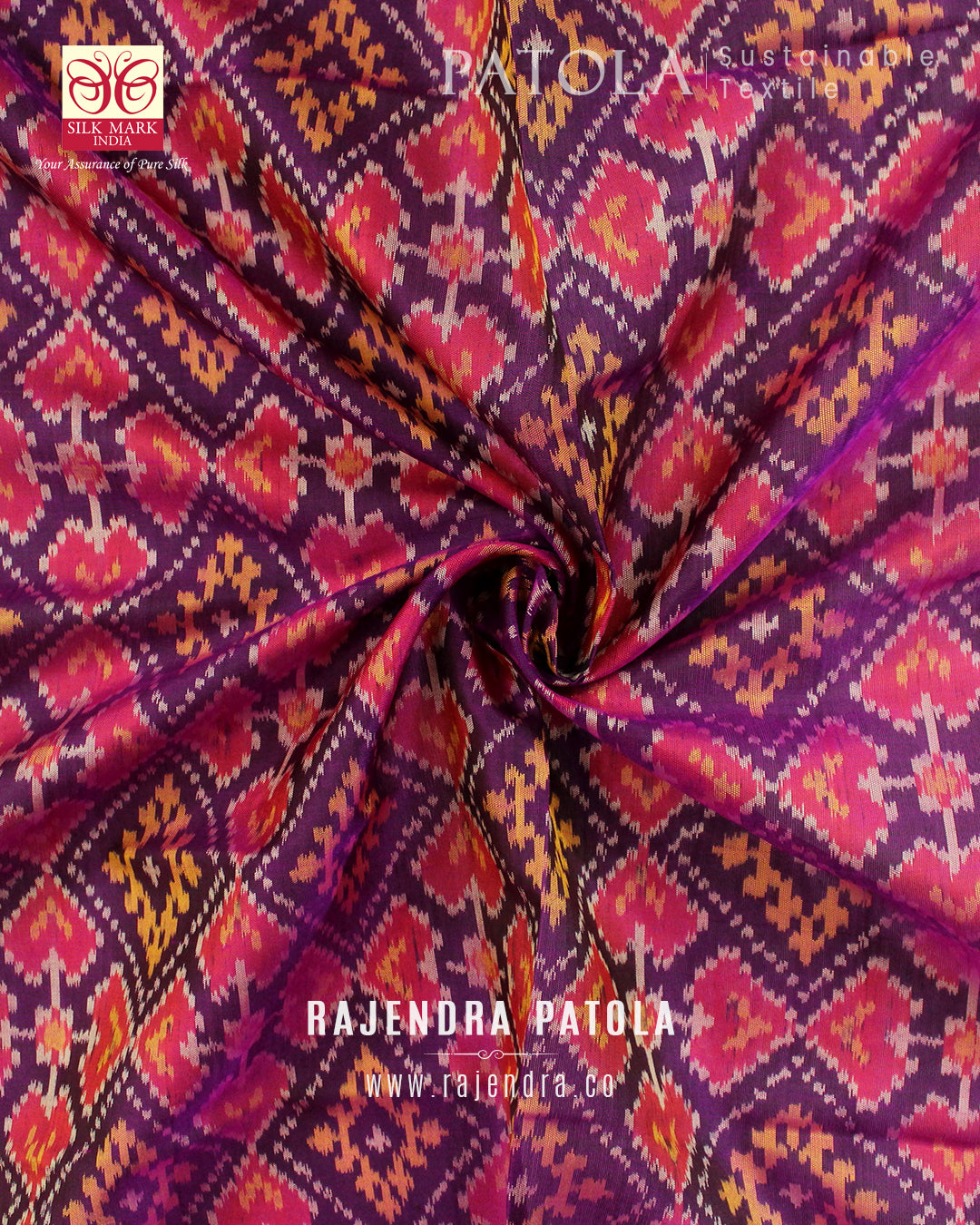 Traditional Panchanda Bhat Single Ikat Rajkot Patola Dupatta