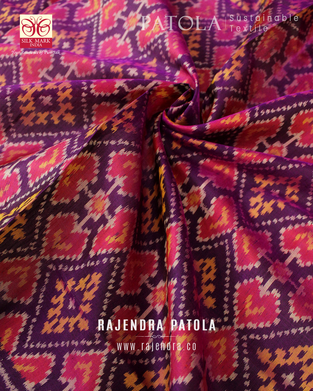 Traditional Panchanda Bhat Single Ikat Rajkot Patola Dupatta