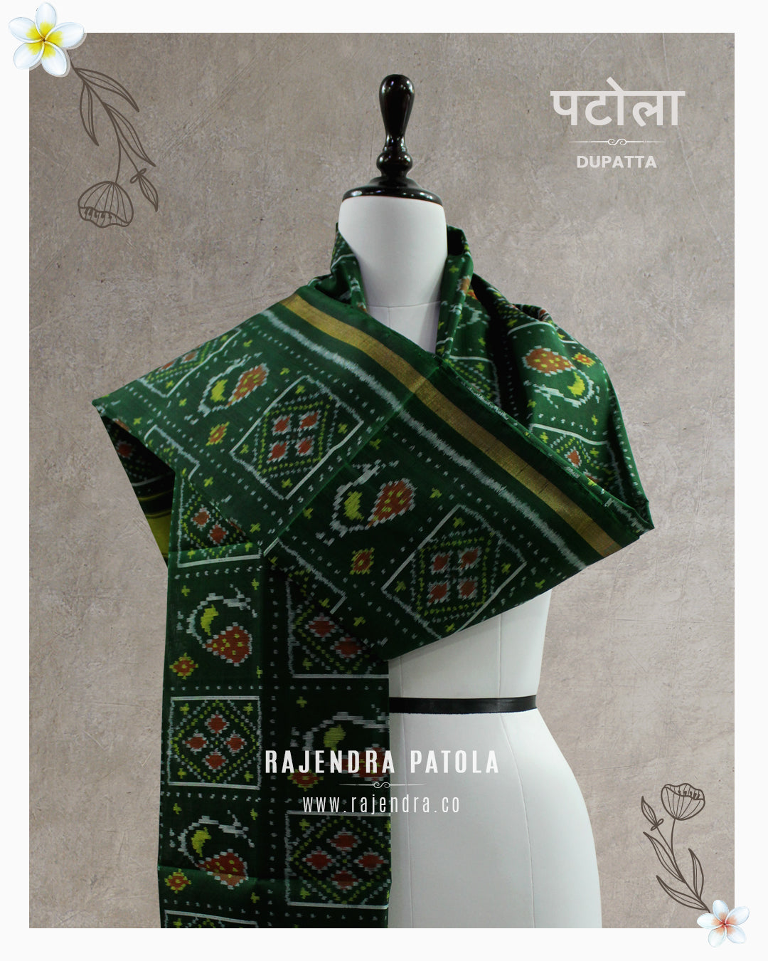 Traditional Peacock Bandhani Bhat Rajkot Patola Dupatta