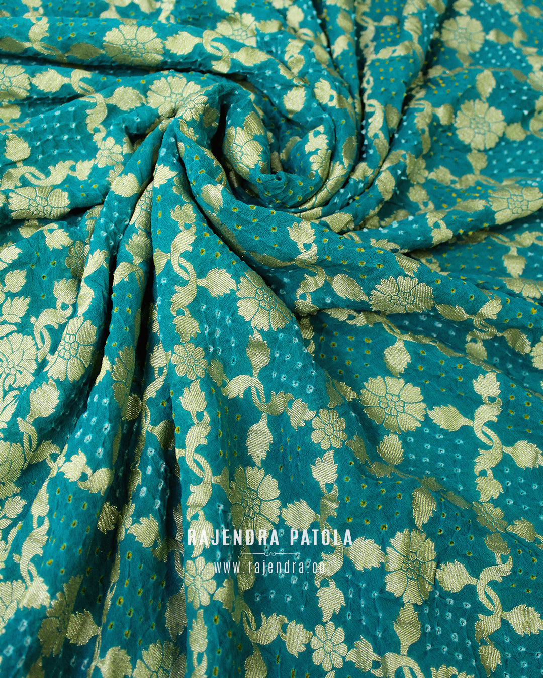 Pure Georgette Handloom Banarasi Bandhani Saree