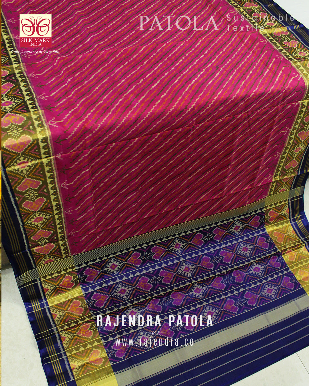 Exclusive Laheriya Bhat Single Ikat Rajkot Patola Saree