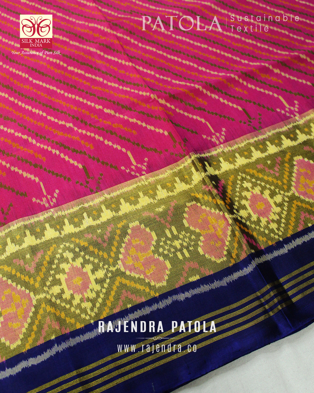 Exclusive Laheriya Bhat Single Ikat Rajkot Patola Saree