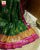 Traditional Rani Gulabi and Green Zari Checks Hathi Popat Rajkot Patola Saree
