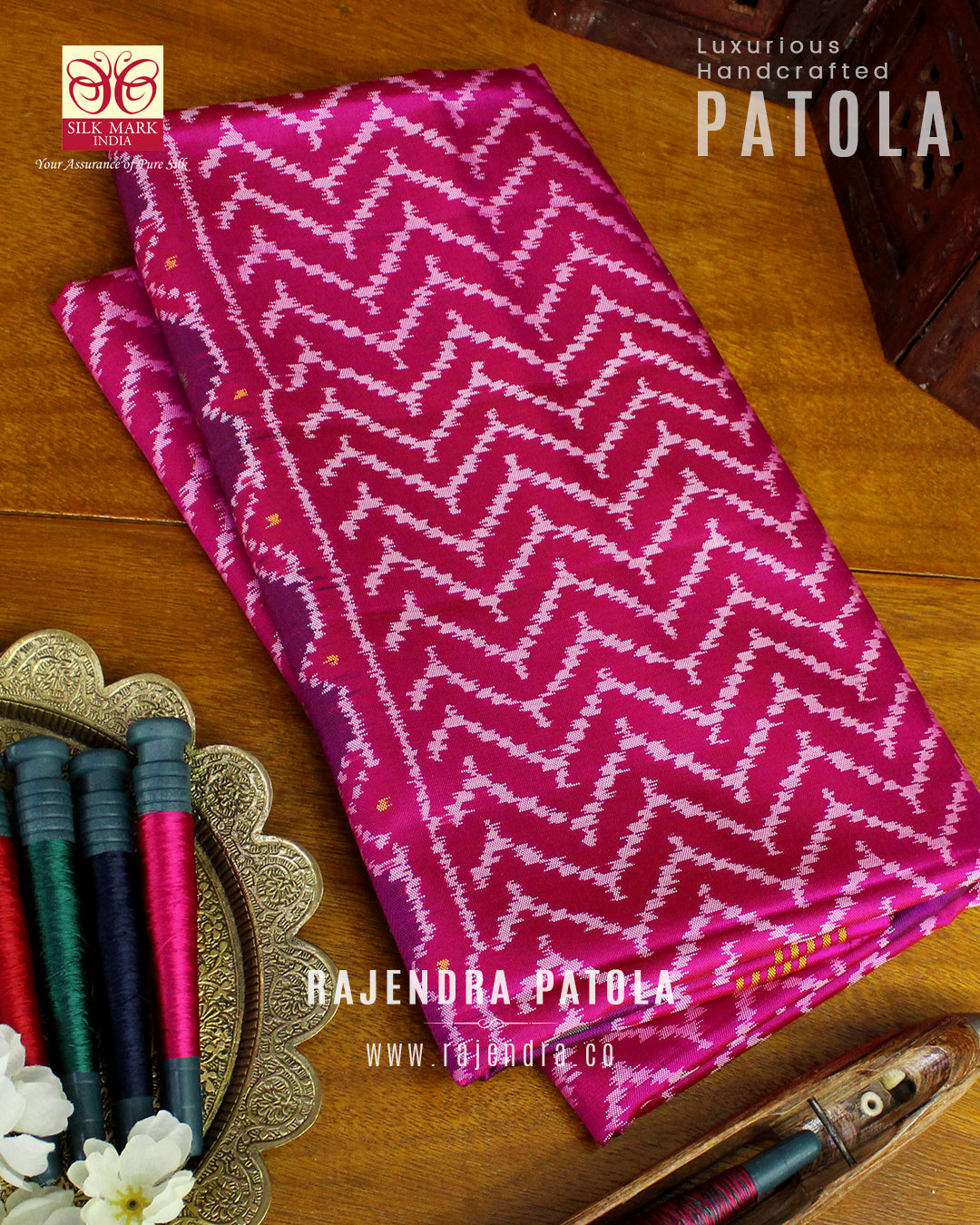 Exclusive Laheriya Skirt Border Designer Semi Double Weave Rajkot Patola