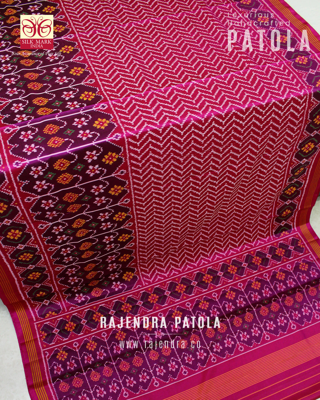 Exclusive Laheriya Skirt Border Designer Semi Double Weave Rajkot Patola