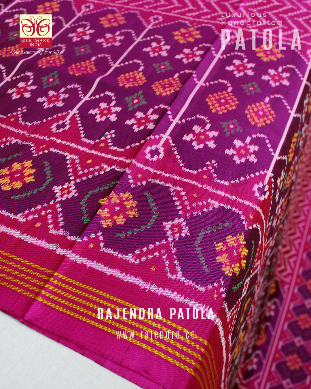 Exclusive Laheriya Skirt Border Designer Semi Double Weave Rajkot Patola