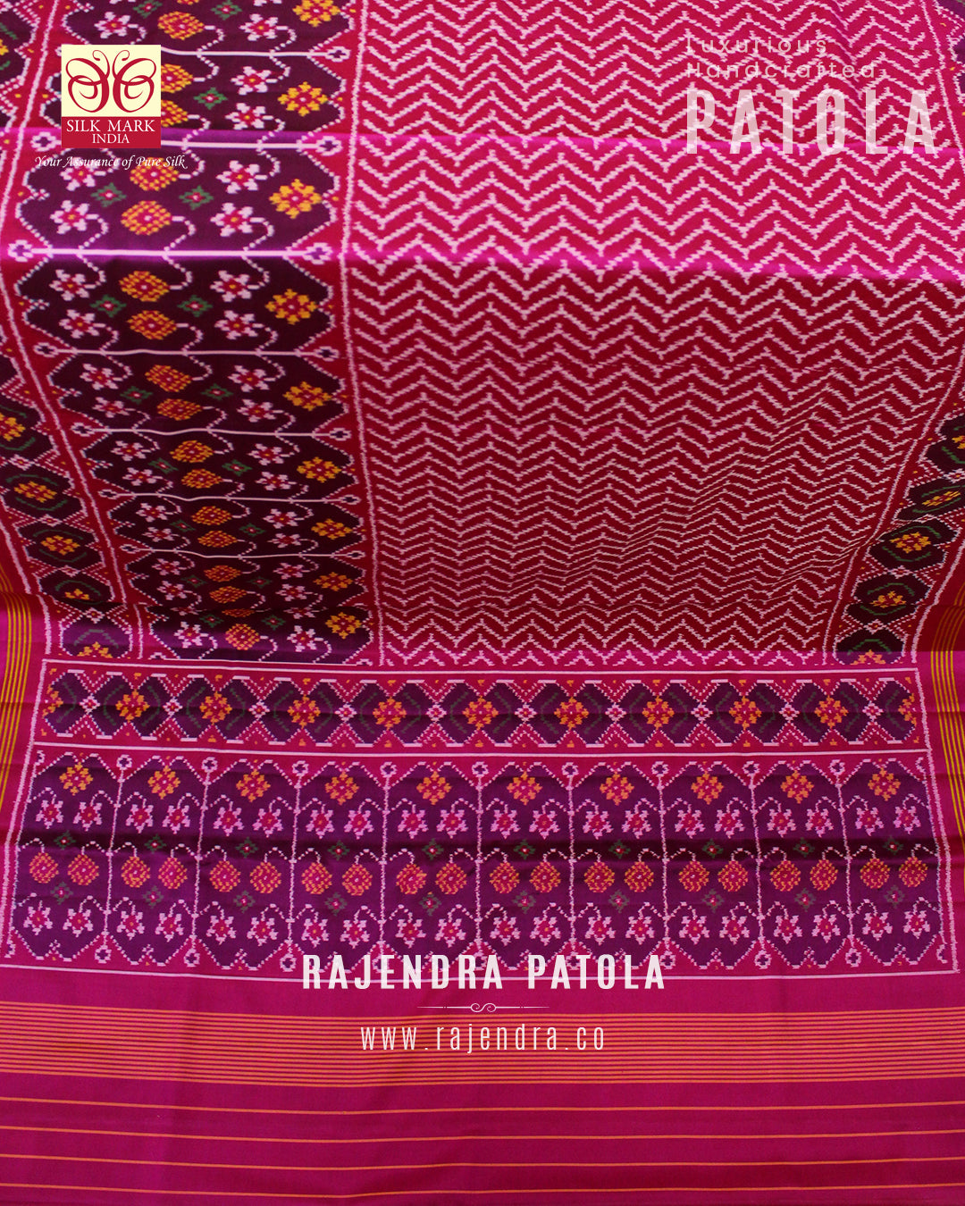 Exclusive Laheriya Skirt Border Designer Semi Double Weave Rajkot Patola