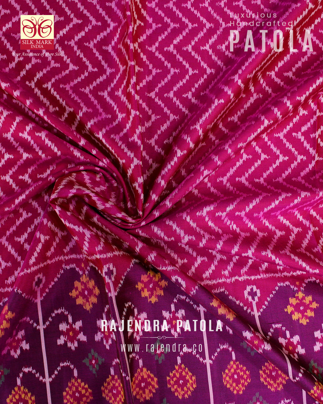 Exclusive Laheriya Skirt Border Designer Semi Double Weave Rajkot Patola