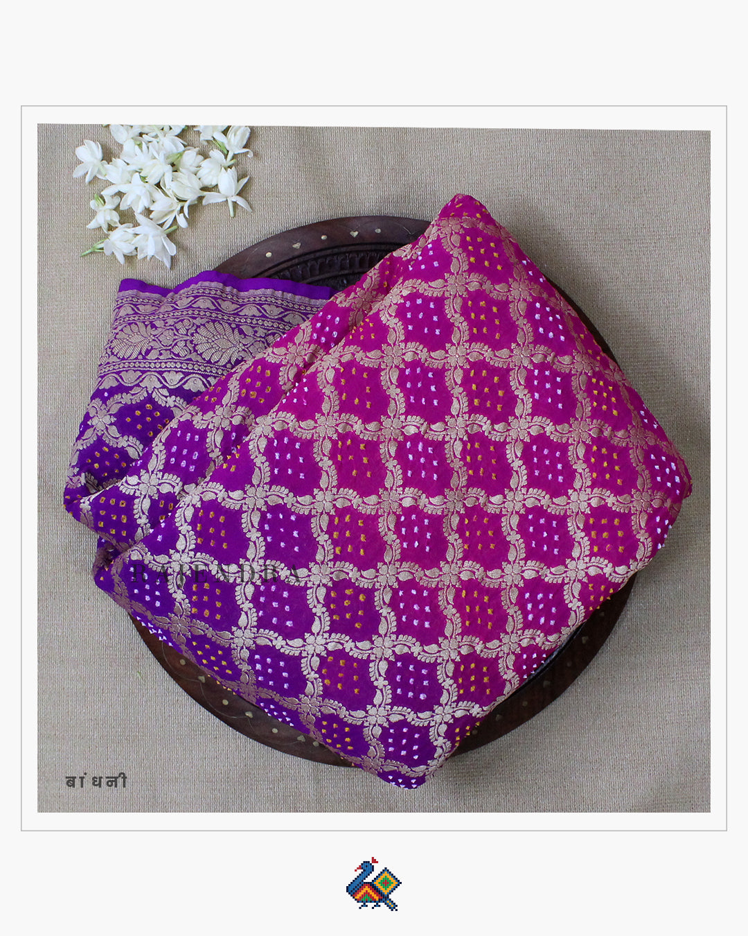 Traditional Rani Magenta Pure Georgette Banarasi Bandhani Saree