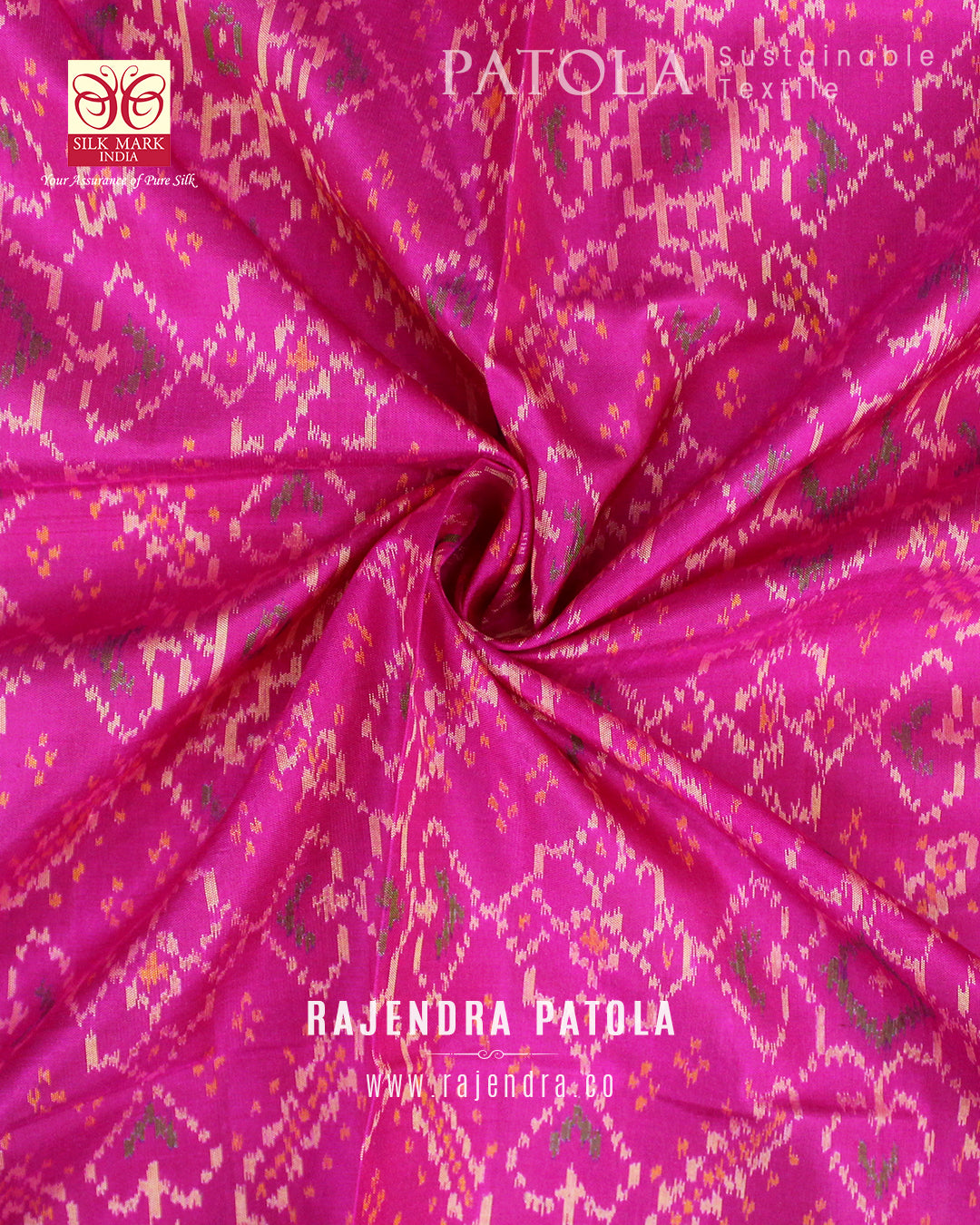 Traditional Manekchowk Bhat Single Ikat Rajkot Patola Dupatta