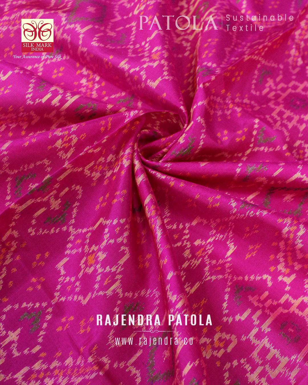 Traditional Manekchowk Bhat Single Ikat Rajkot Patola Dupatta