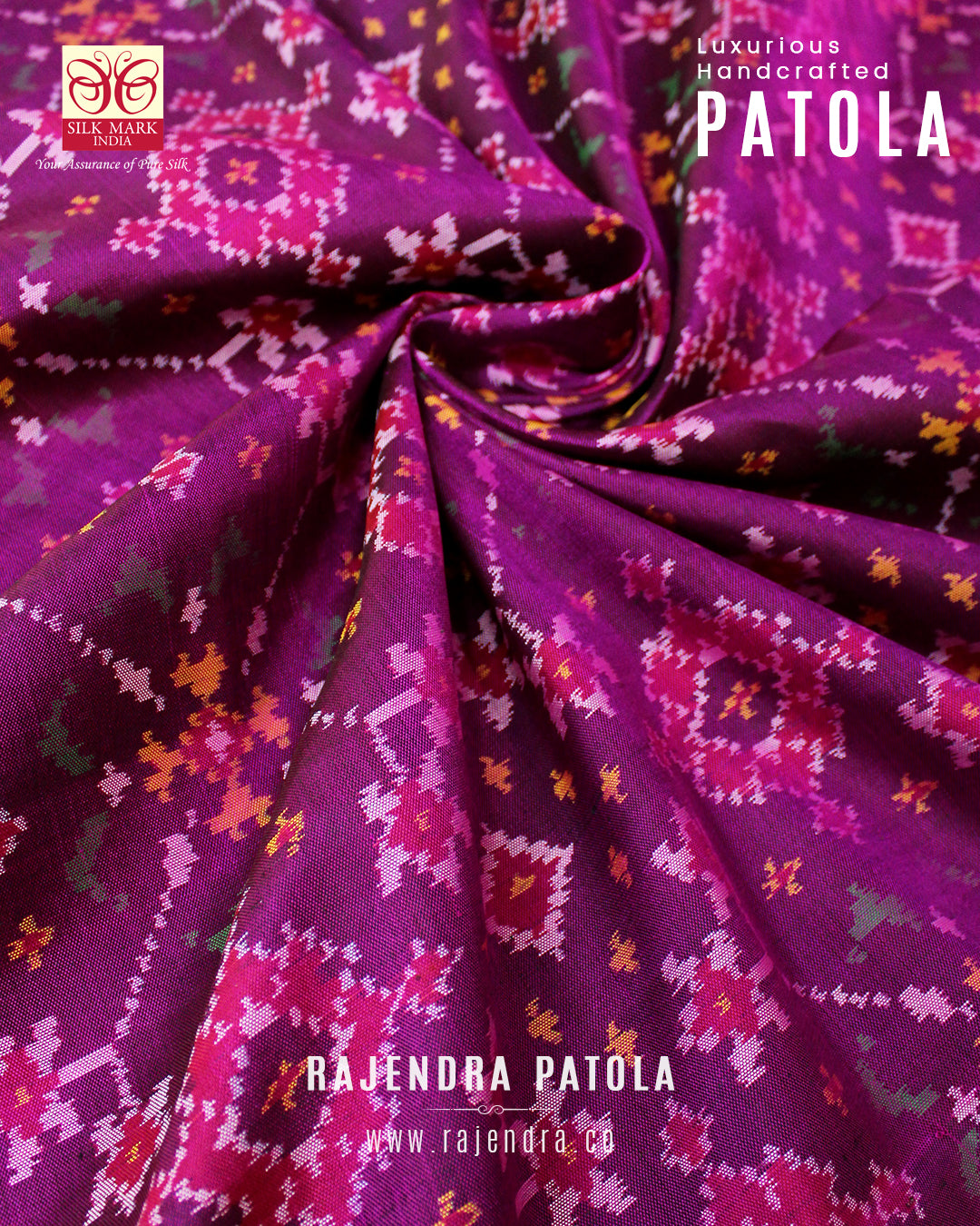 Traditional Navratna Design Semi Double Weave Rajkot Patola Saree