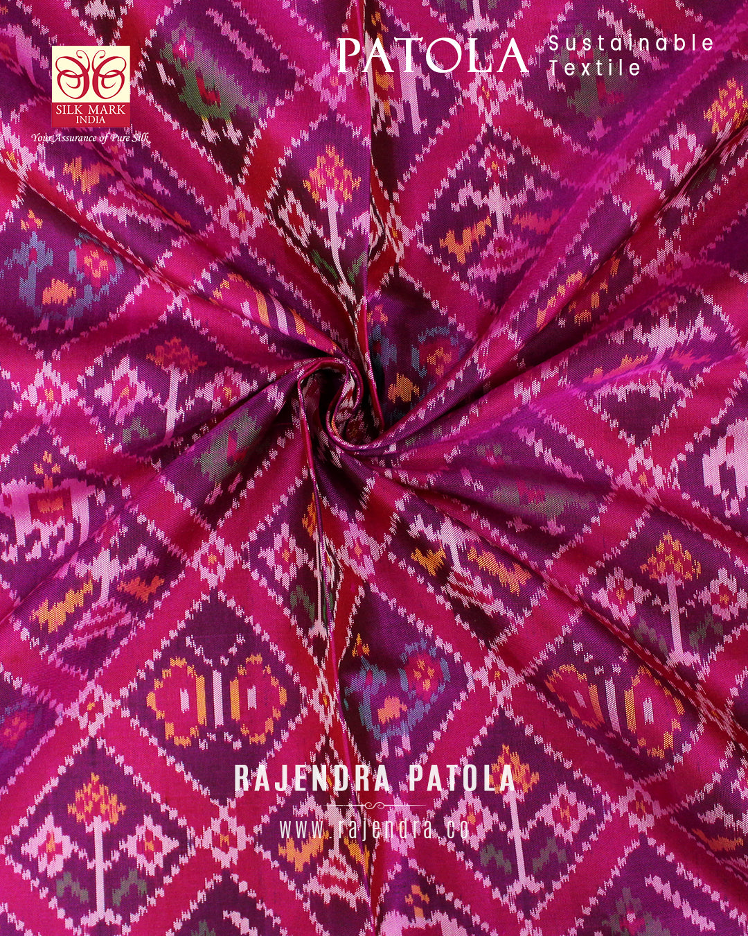 Traditional Hathi Popat Semi Double Weave Rajkot Patola Dupatta
