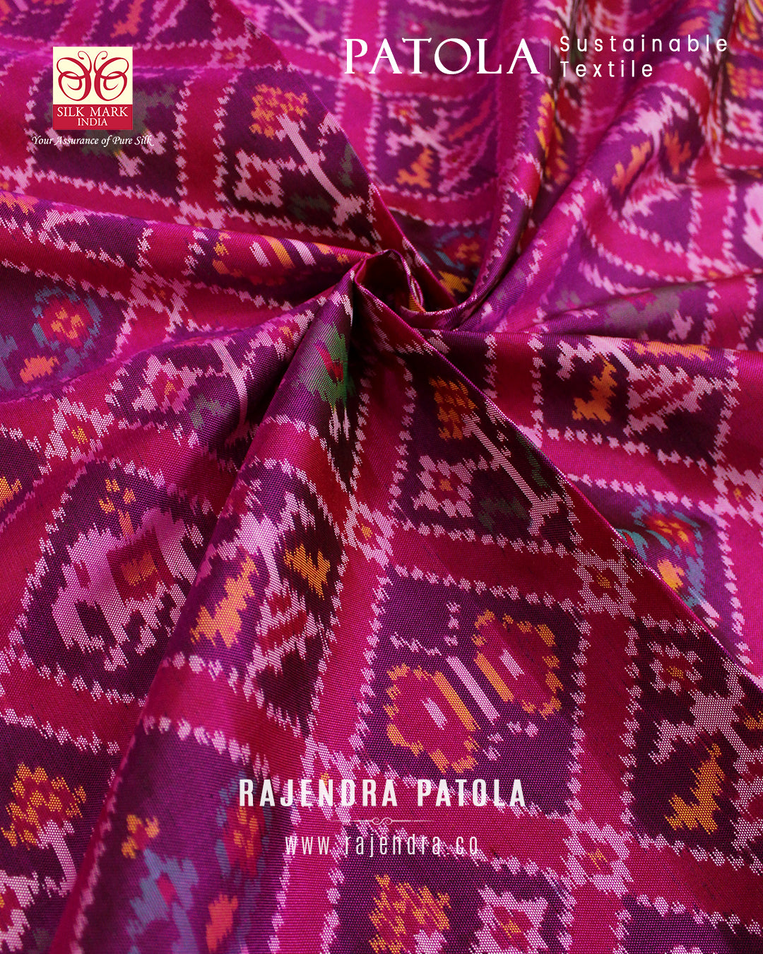 Traditional Hathi Popat Semi Double Weave Rajkot Patola Dupatta