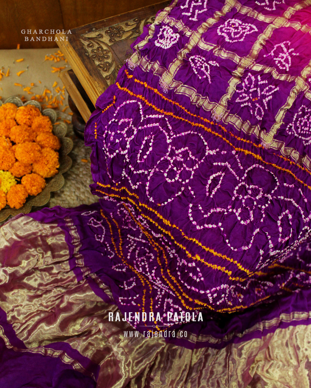 Traditional Gharchola Pure Gaji Silk Bandhani Saree
