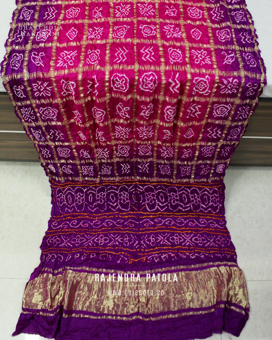 Traditional Gharchola Pure Gaji Silk Bandhani Saree