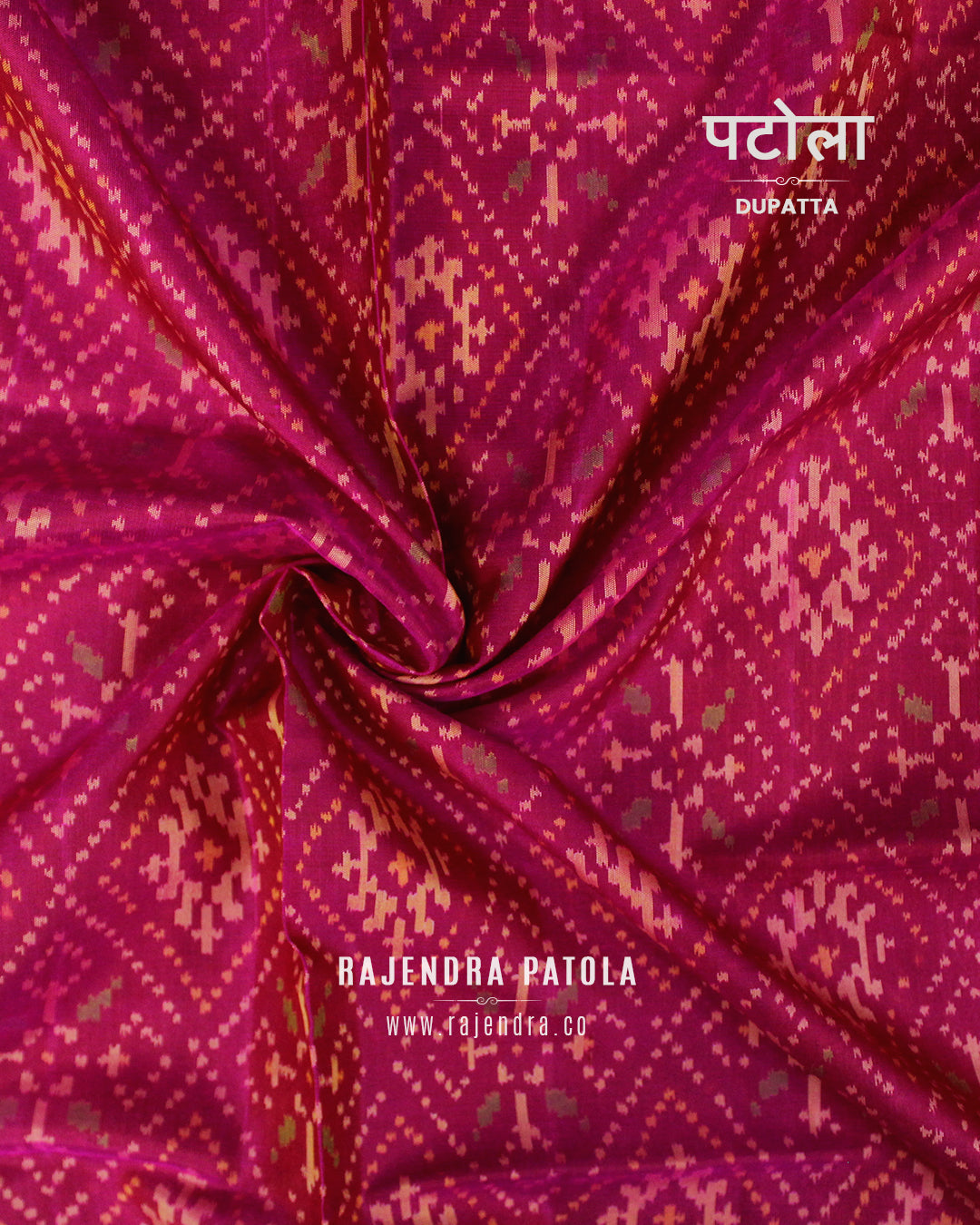 Traditional Panchanda Bhat Pink Rajkot Patola Dupatta