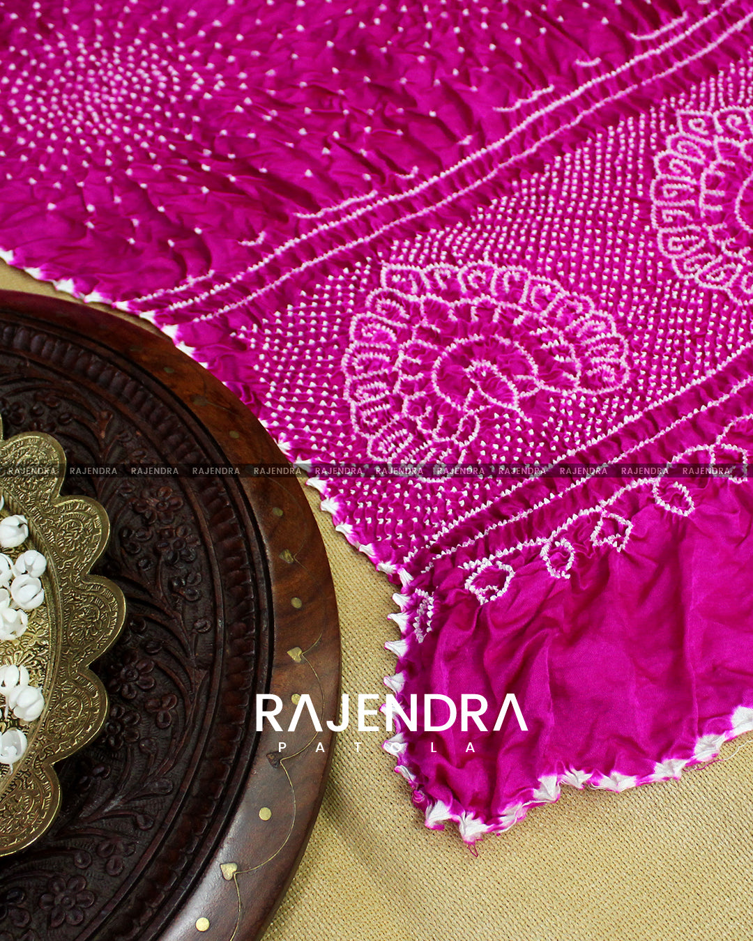 Peacock Palav Pure Gaji Silk Bandhani Dupatta