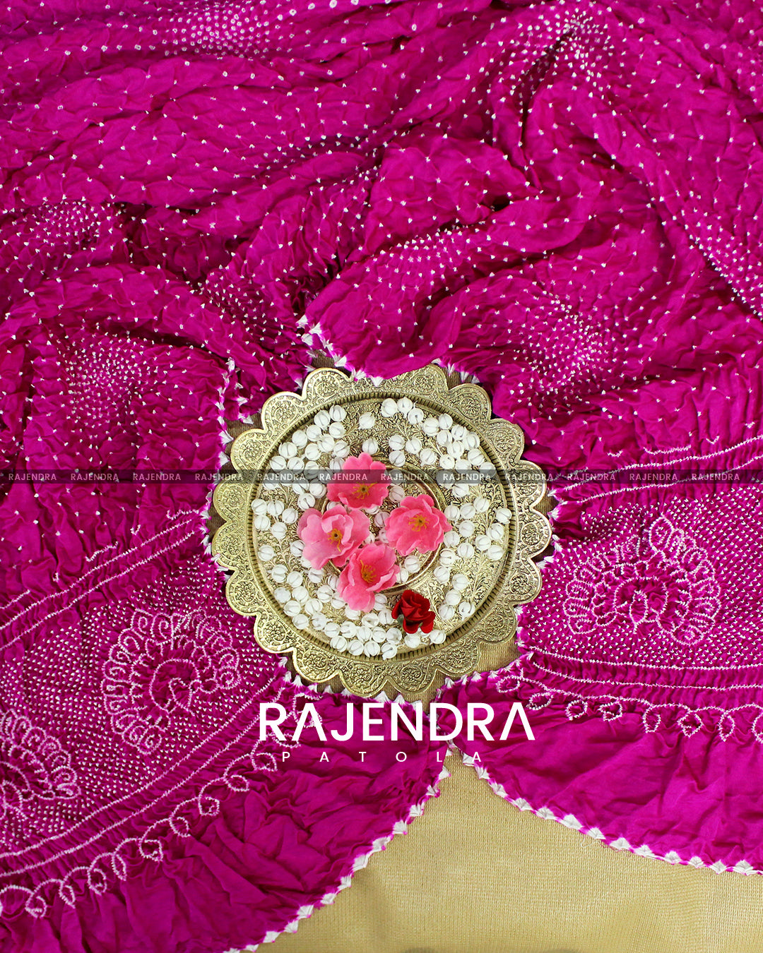 Peacock Palav Pure Gaji Silk Bandhani Dupatta