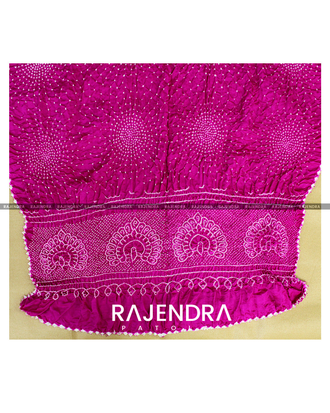 Peacock Palav Pure Gaji Silk Bandhani Dupatta