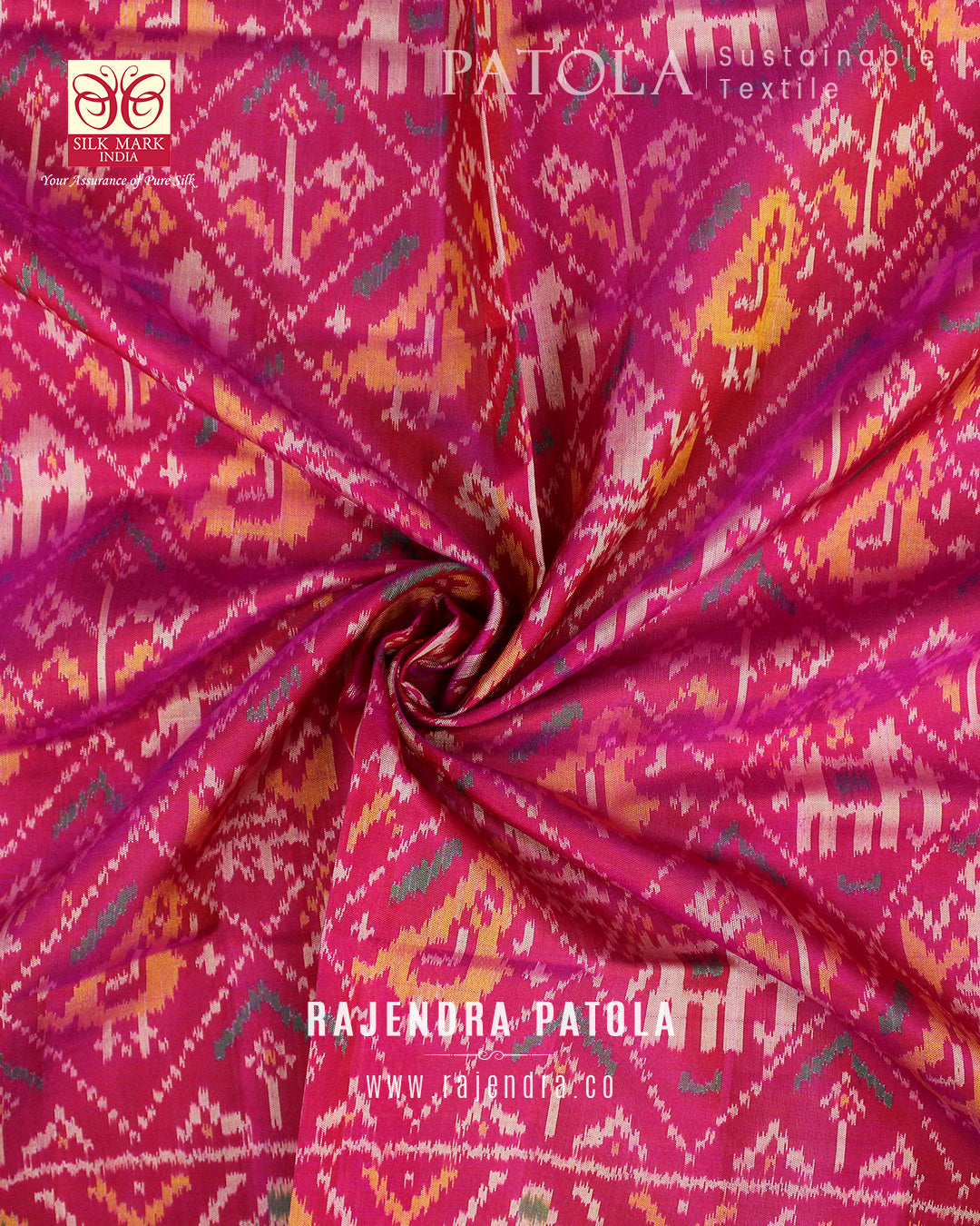 Traditional Hathi Popat Bhat Single Ikat Rajkot Patola Dupatta