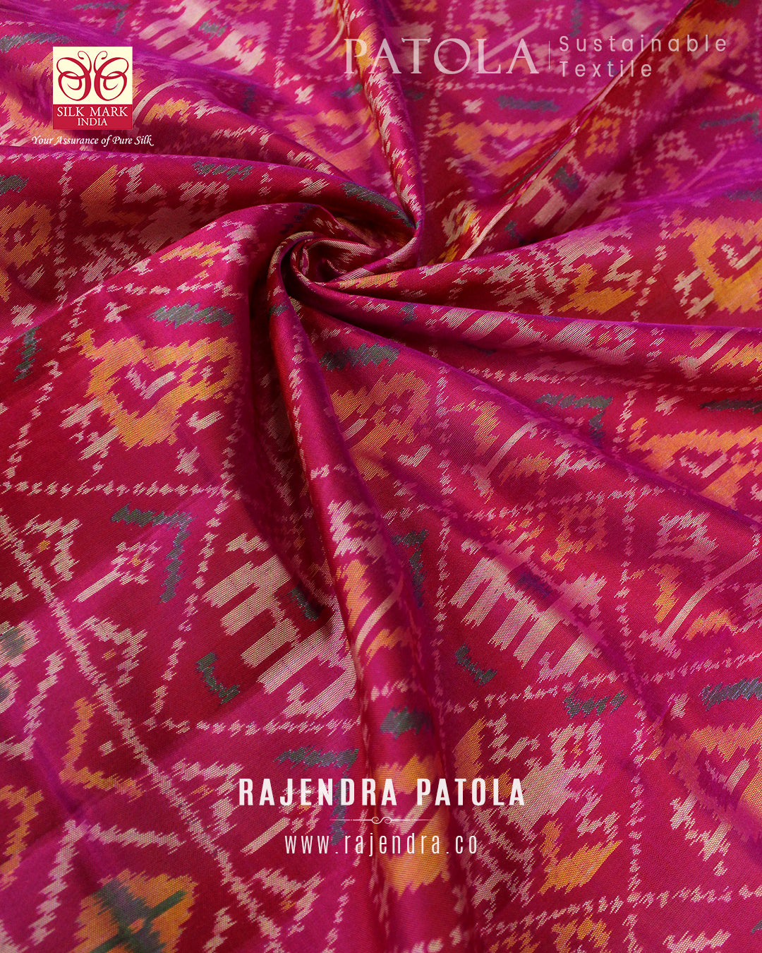 Traditional Hathi Popat Bhat Single Ikat Rajkot Patola Dupatta