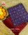 Traditional Red Blue Buttonful Semi Double Weave Rajkot Patola Dupatta