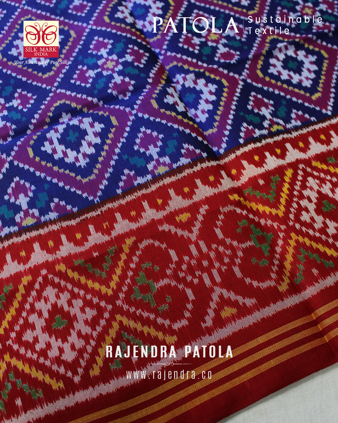 Traditional Panchanda Bhat Semi Double Weave Rajkot Patola Dupatta