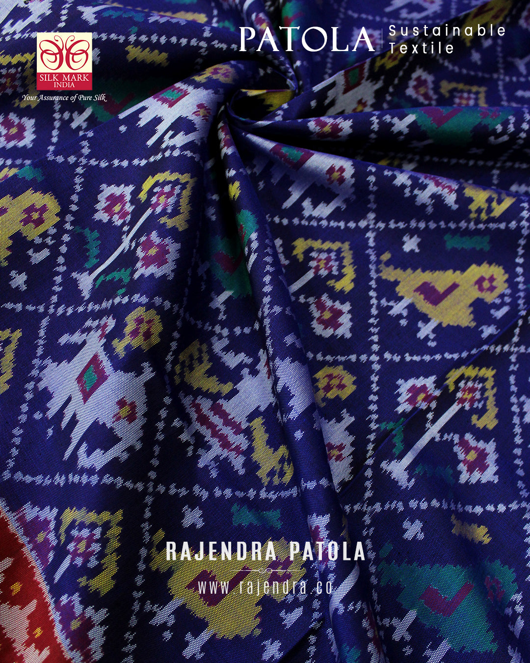 Traditional Hathi Popat Semi Double Weave Rajkot Patola Dupatta